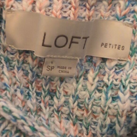Ann Taylor LOFT Pastel‎ Rainbow Knit Sleeveless Sweater Size Small Petite - Picture 5 of 7